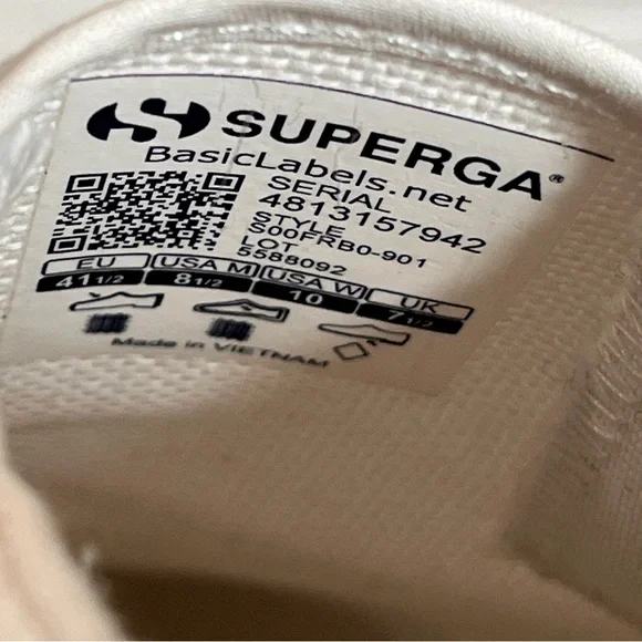 NWOT Superga Women’s White Cato Slip-on Platform Sneakers Sz 41.5 Sporty Preppy - Picture 8 of 10
